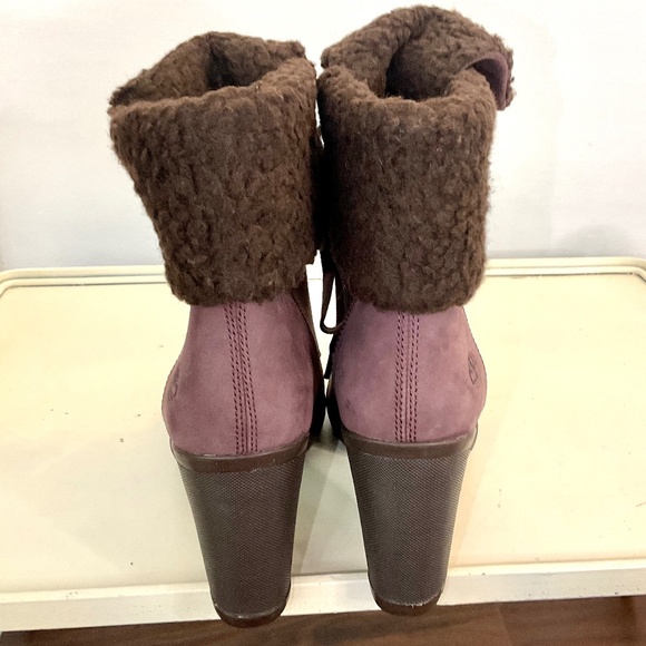 Timberland Purple Camdale Fleece Fold Down Boots Size 9.5 - Picture 10 of 14